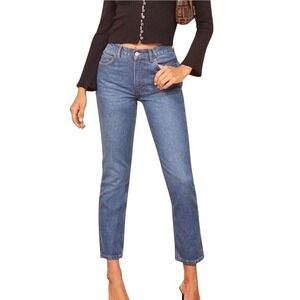 Reformation Julia Slim Straight Leg Cigarette Jean High Rise Womens Size 31